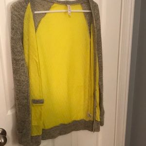 Yellow and tan cardigan